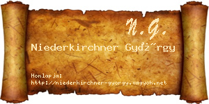 Niederkirchner György névjegykártya